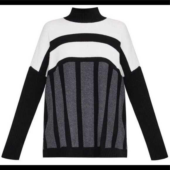 BCBGMaxAzria Sweaters - NWT BCBGMaxAzria Color Block Funnel Neck Sweater S